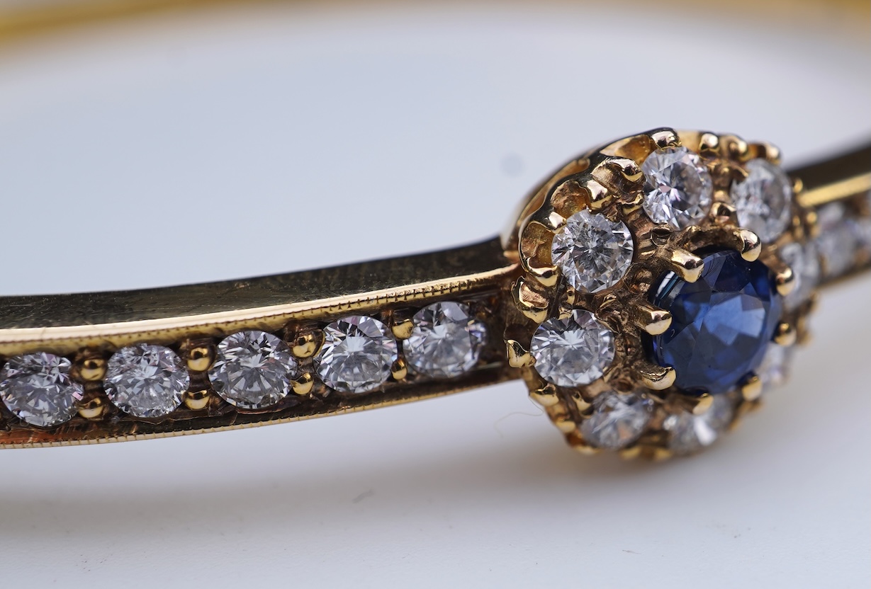 A sapphire and diamond bangle
